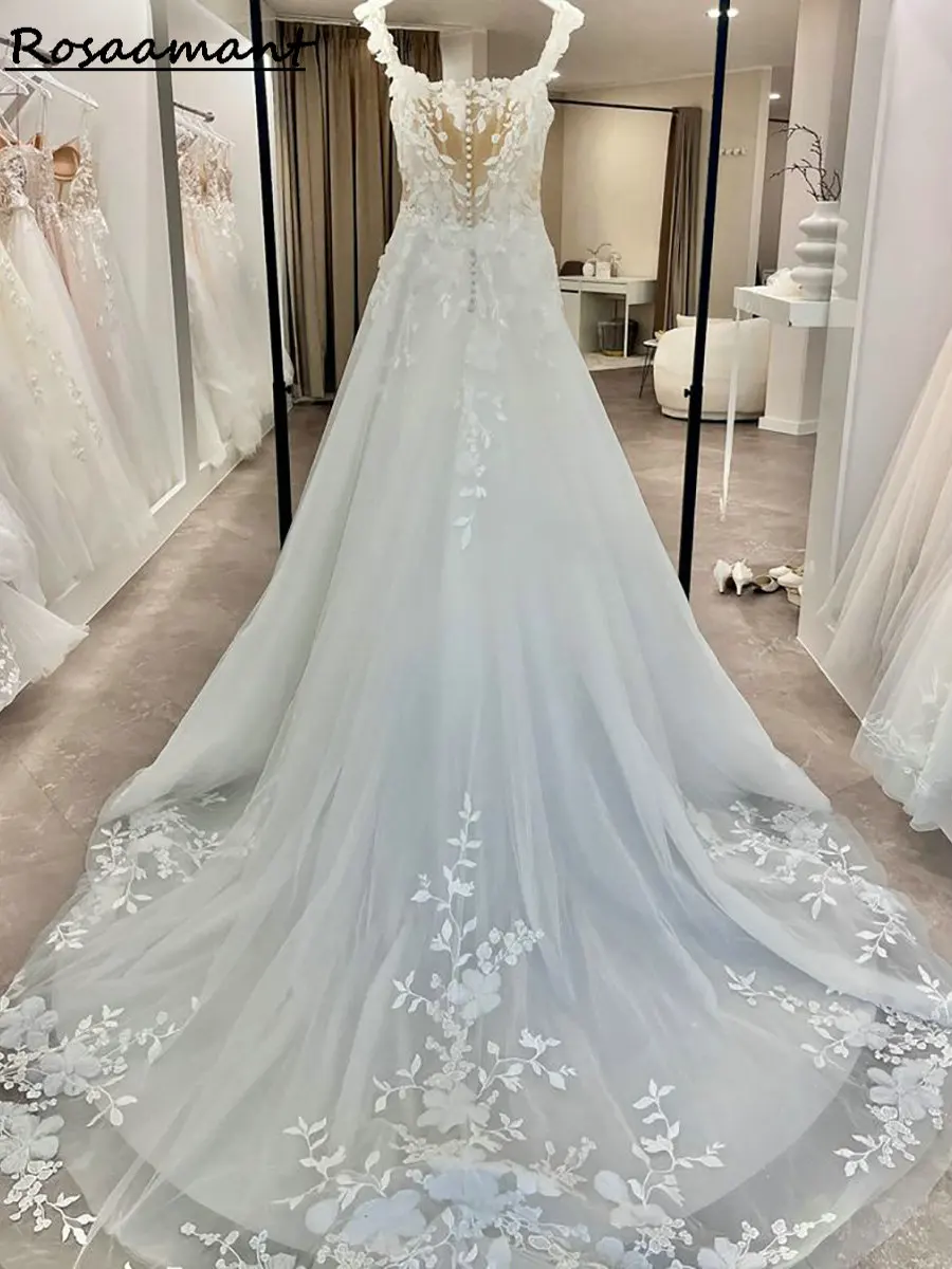 Elegante fora do ombro a linha vestidos de casamento sem mangas apliques florais rendas boho país personalizado vestidos de noiva