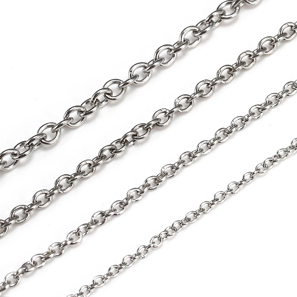 10Meters 2Meters Gold Color Stainless Steel O Shape Link Chain Round Cross Chain Bracelet Necklace DIY Jewelry Making DIY - Image 6