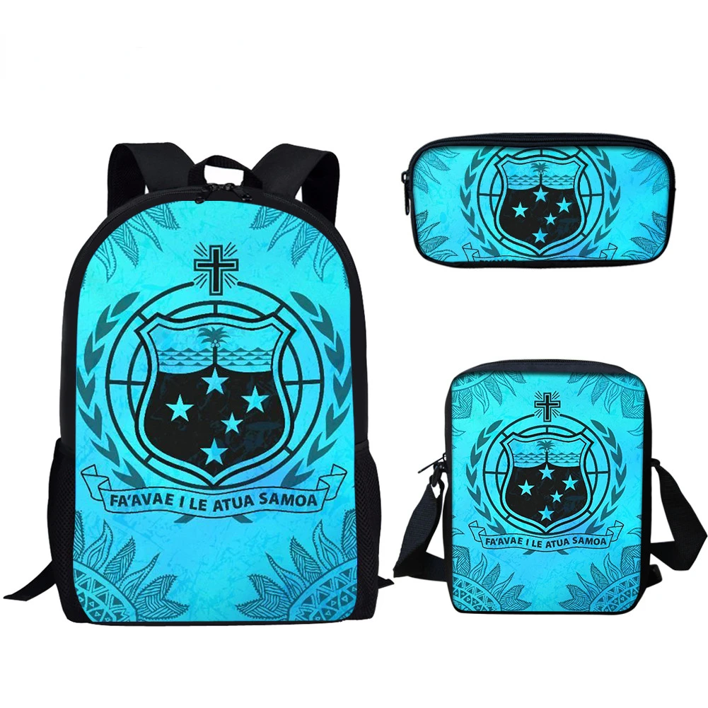 

Fashion Popular Blue Tribal 3D Print 3pcs/Set pupil School Bags Laptop Daypack Backpack Inclined shoulder bag Pencil Case