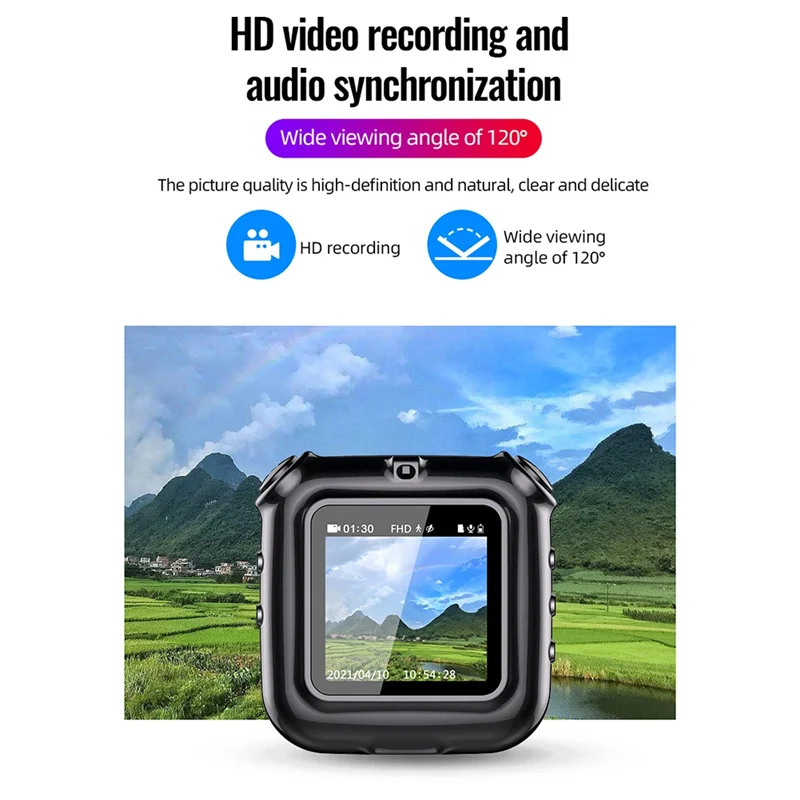 A28Q-Mini Clip Necklace Camera Recorder Loop Recording Forsaving Audio Video Voice Photo Recording Withdisplay Screen With8gb Ca