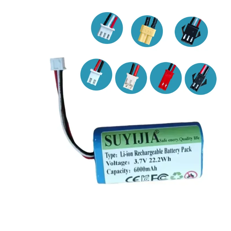 3.7V 6000mAh 1S2P 18650 Lithium Ion Rechargeable Battery 3.7V 6000mAh with PCB for Speakers Radios Headlights Toys Etc. 4.2V