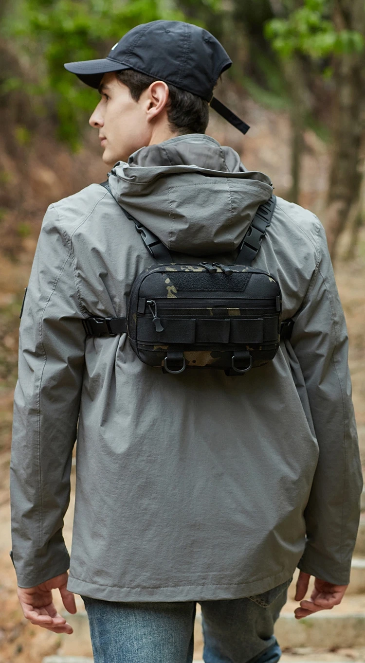 Angeln Brusttasche für Männer, Molle Taktische Weste Rucksack mit Hüftgurt Outdoor Klettern, Camping, Wandern Reisen Ausrüstung Aufbewahrung – Detail 2