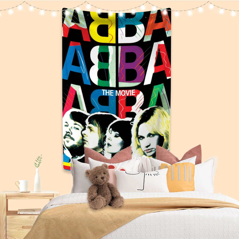 Swedish Band Tapestry ABBA Pop Music Album Cover Printed Room Decors Aesthetic Wall Hanging Carpets Dorm Background Cloth