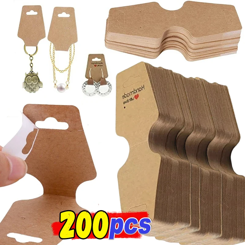 50-200Pcs Blank Price Label Tags With String Rectangular Kraft Paper Lable Jewelry Price Display Cards Promotion Label for Sale