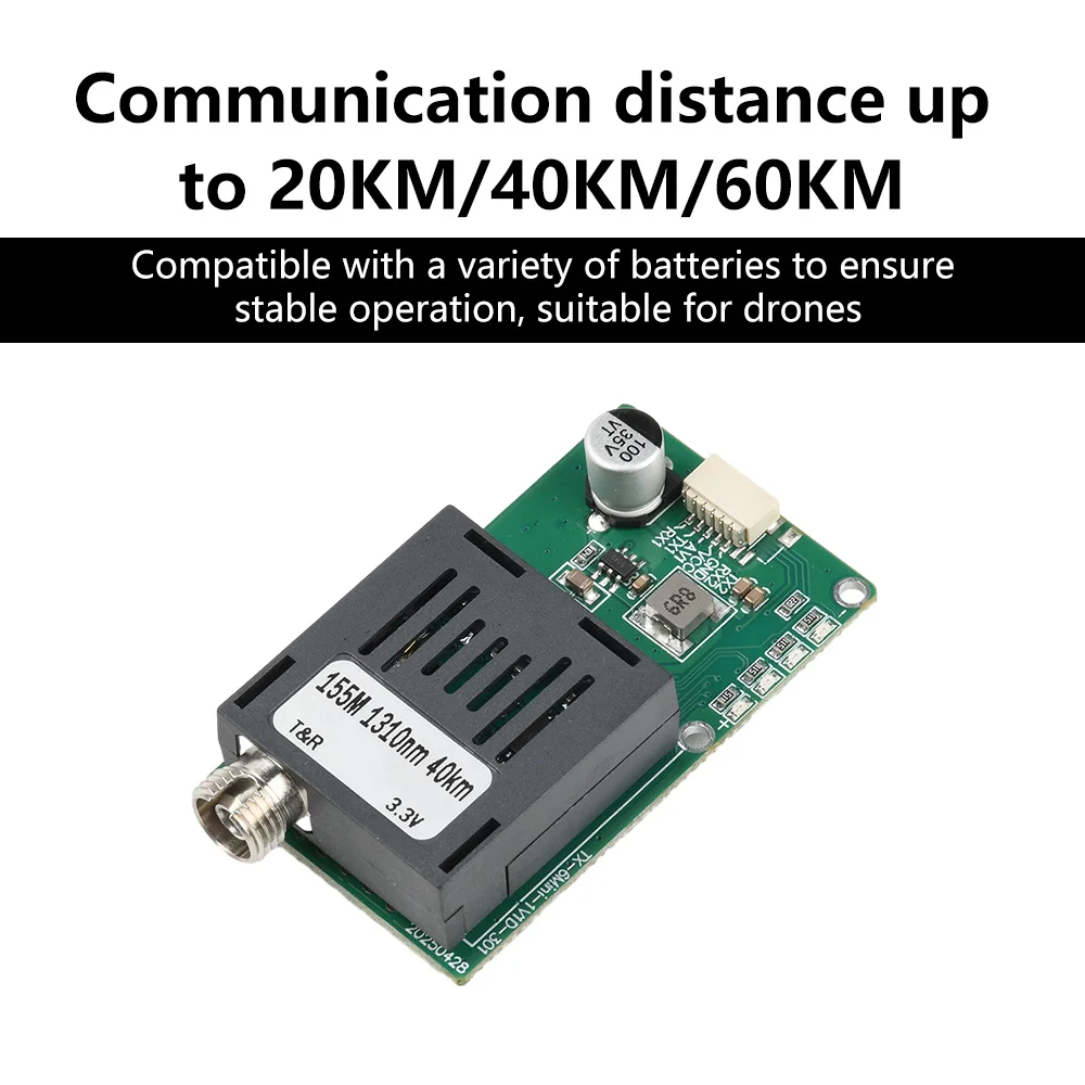 TTL-Optisches Transceiver-Modul für Drohnen 5,5-26V Weitspannungsfaser-Optische Kommunikation 20-60KM Reichweite Leichtbauweise FPV – Detail 7