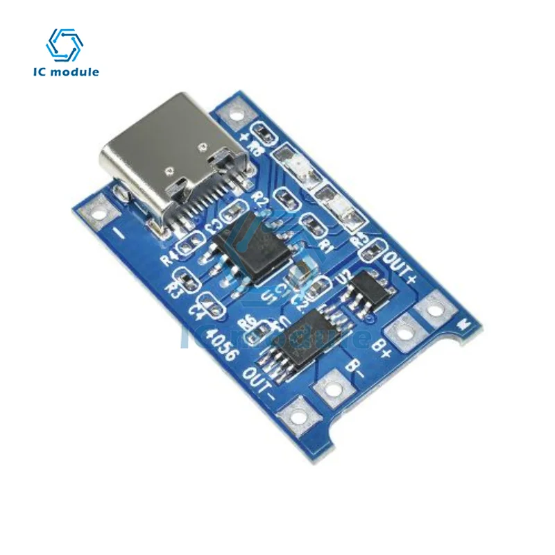 TP4056 Type-C 5V 1A 18650 Lithium แบตเตอรี่โมดูลชาร์จชาร์จด้วย Board Overcharge การปลดปล่อยโมดูล