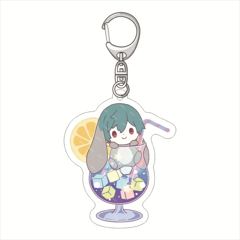 60MM Cartoon Milk Tea Cup Hazuki Nagisa Buckle Key Chains Nanase Haruka Lightweight kawaii Fashion Jewelry Premium Accessories