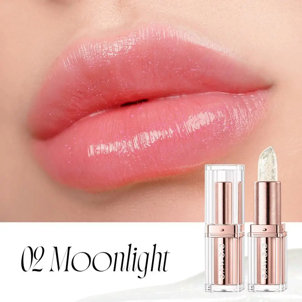 Batom termocrômico 3 em 1, folha de ouro, mudança de cor, gelatina, cosmético, transparente, hidratante labial, brilho labial, cristal j9y0
