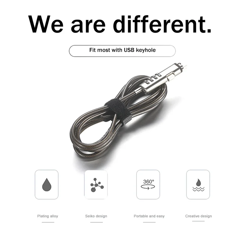 ABT-2X USB Password Lock Computer Lock Password Protection Anti-Theft Lock Universal Laptop Computer Password Lock