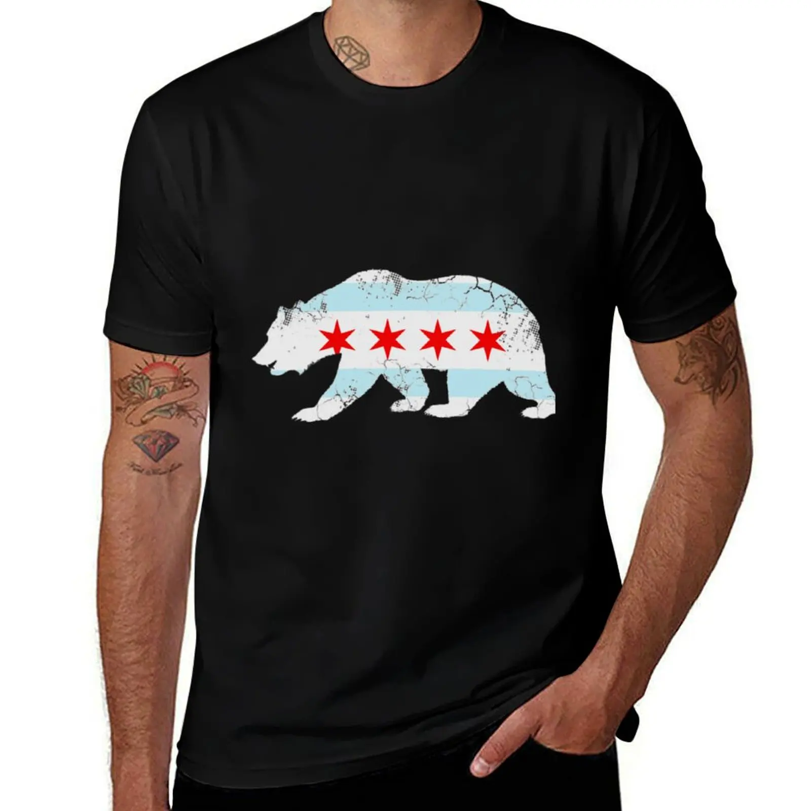 

California Bear Chicago Flag Transplant Family Home T-Shirt cotton t shirt man t shirt man designer T-Shirt