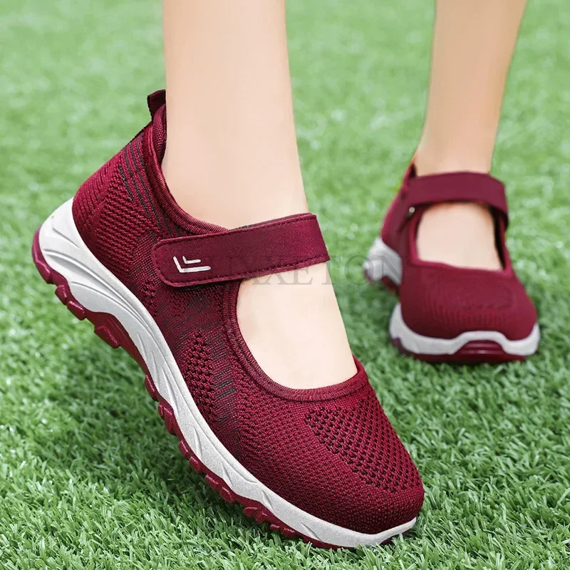 Women Flat Shoes New Anti Slip Sports Summer Breathable Mesh Travel Casual Comfortable Lightweight Flat Sneakers for Women