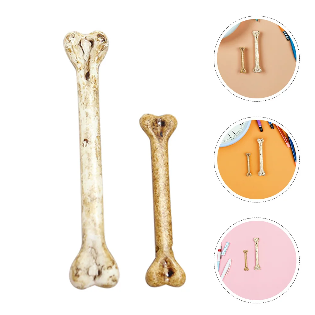 

12 pcs Small Fake Bones For Crafts Realistic Texture Hole Design For Hanging Halloween Decorations Bone Props Diy Party Supplies
