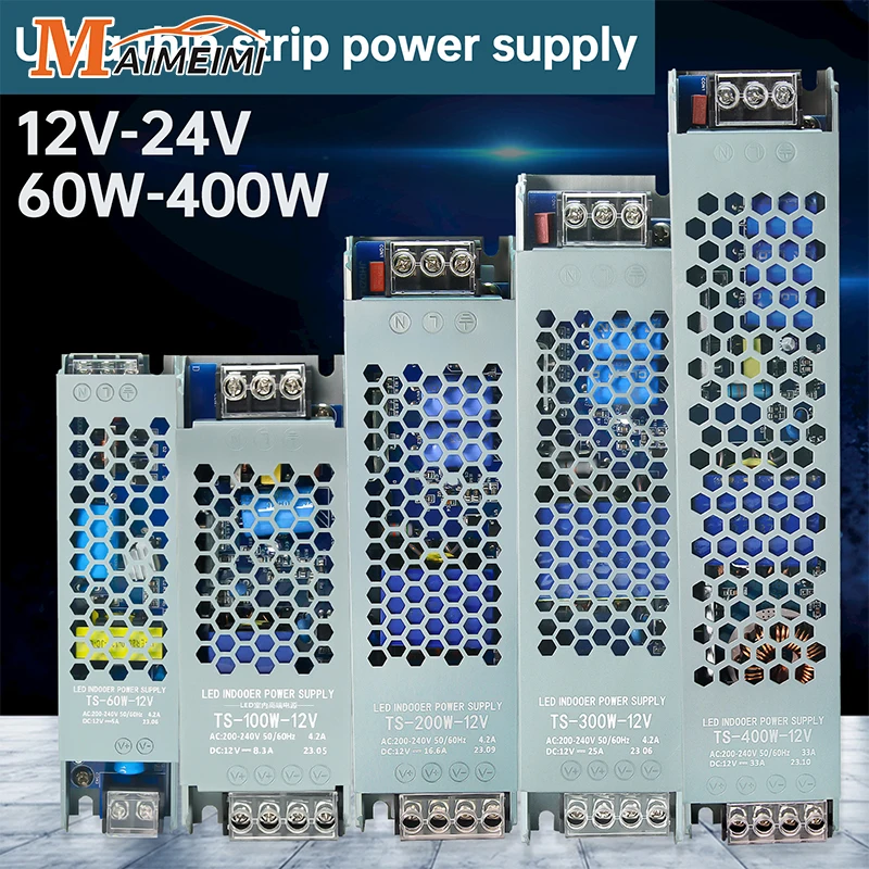 60W 100W 200W 300W 400W 500W Switching Power Supply Lighting Transformer DC Stabilized Power Supply LED Driver Adapter 12v 24v