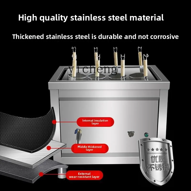 a3 Commercial Vegetable Boiler Electric Heating Malatang Pot Multi-head Boiling Dumpling Stove Stainless Steel Gas Boiling