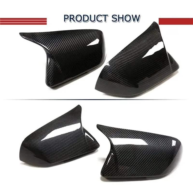 A82M-For Ford Mustang 2015-2024 Dry Carbon Fiber Side Mirror Cover Trim With LED Turn Signal Rearview Mirror Caps view 6