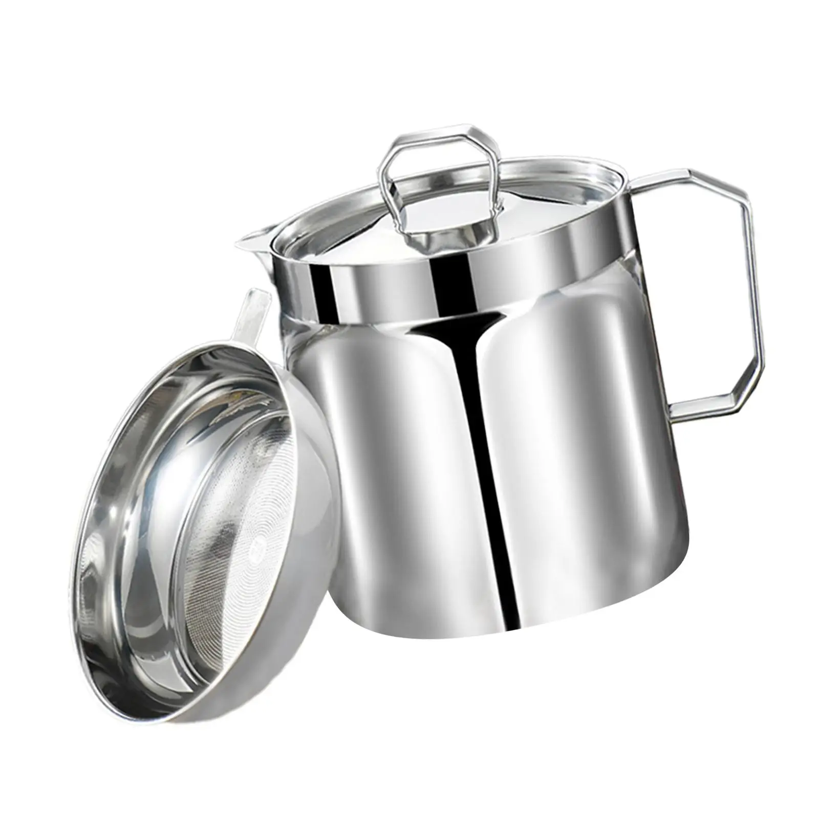 

Oil Container with Strainer Oil Filter Pot with Strainer for Restaurant