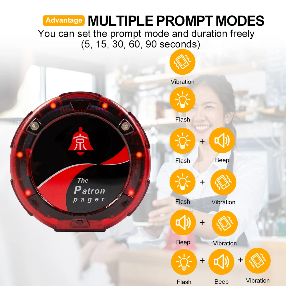 Imagem -06 - Catel-sistema de Paginação sem Fio Teclado Touchable Carregador Chamada Garçom Filas Restaurante Chamando Buzzer em Vibração 10 Pagers