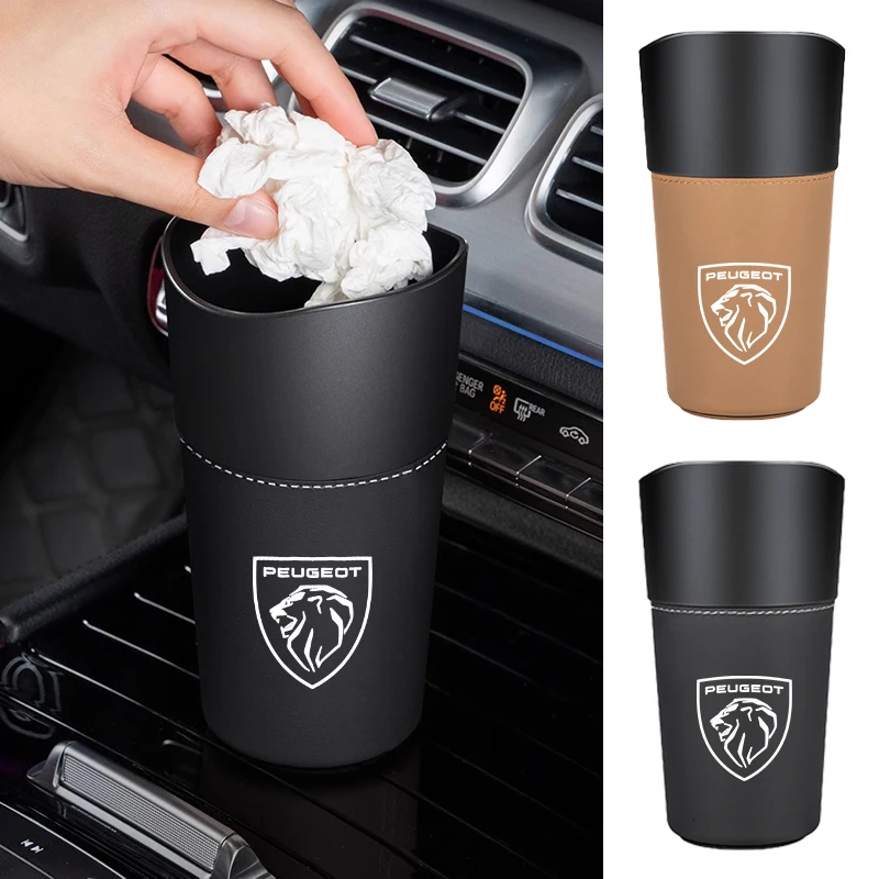 

Car Trash Can Garbage Dust Case Holder Storage Bucket Garbage Box For Peugeot 307 308 3008 206 207 208 107 106 Car stickers