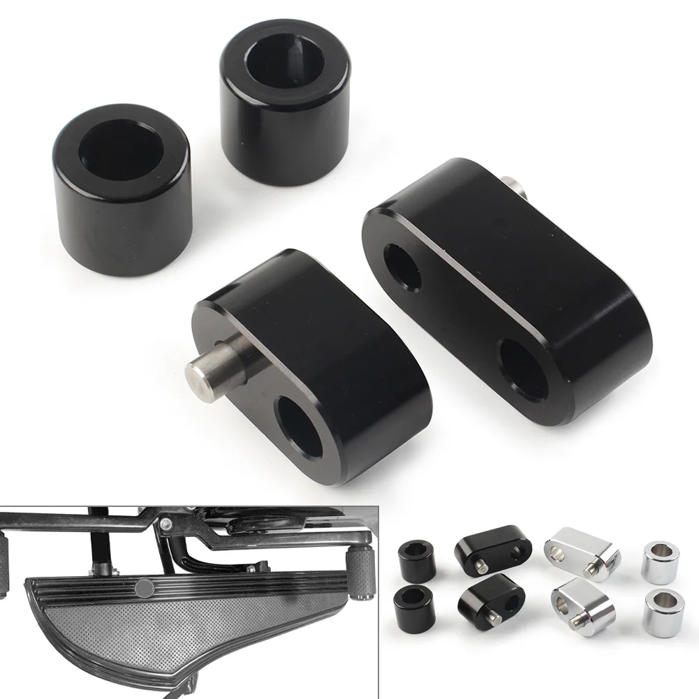 Aluminum Motorcycle Driver Floorboard Spacer Extension Black/Chrome For Harley Davidson FLHT FLHR FLTR FLHX 2009-later