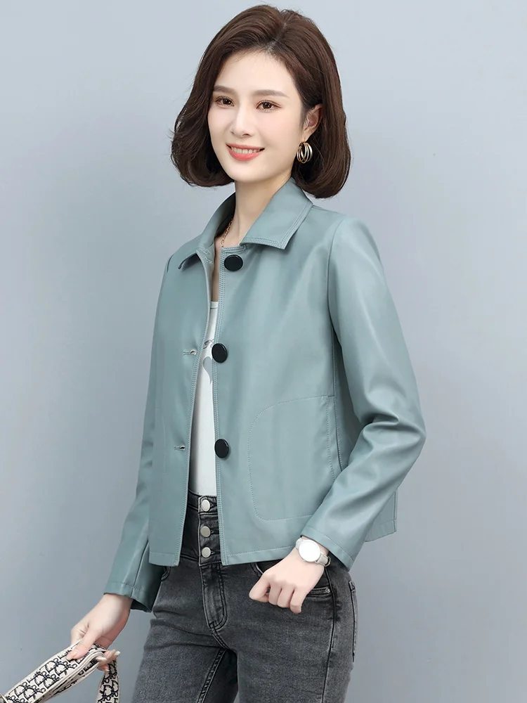 Haining Leather Clothing Women's Short 2023 Spring and Autumn New Genuine Leather Coat Sheepskin Loose fitting Korean Fashion