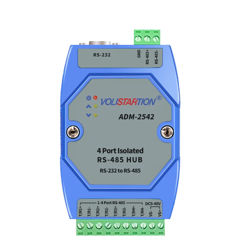 

ADM-2542 Isolated 4-Port RS485 Hub 1 to 4 Repeater Distributor Support RS232 to 485