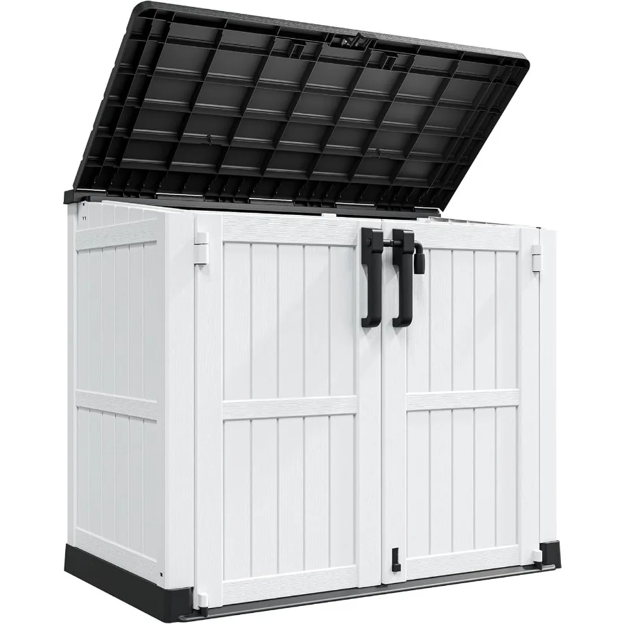 

Outdoor Storage Cabinet 36 Cu Ft with Lockable Doors Portable Horizontal Resin Storage Shed -Easy to Assemble Waterproof Outdoo