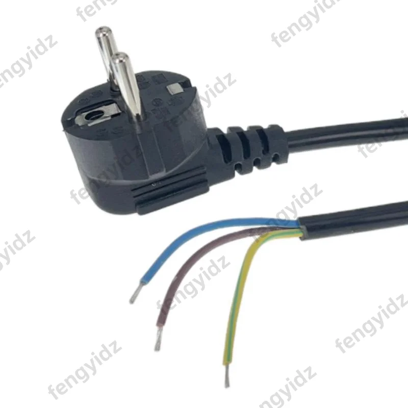 3G 0.75mm Black AC Extension Cable Type E/F Germany European Male Plug Replacement open end power cord