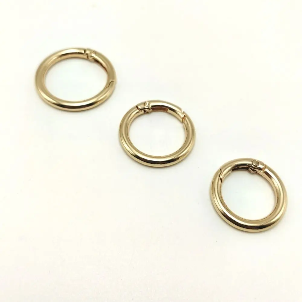 High Quality Zinc Alloy Spring Ring Clasp Round Lightweight Trigger Snap Buckles Clip Plated Gate Buckle Bag Accessories