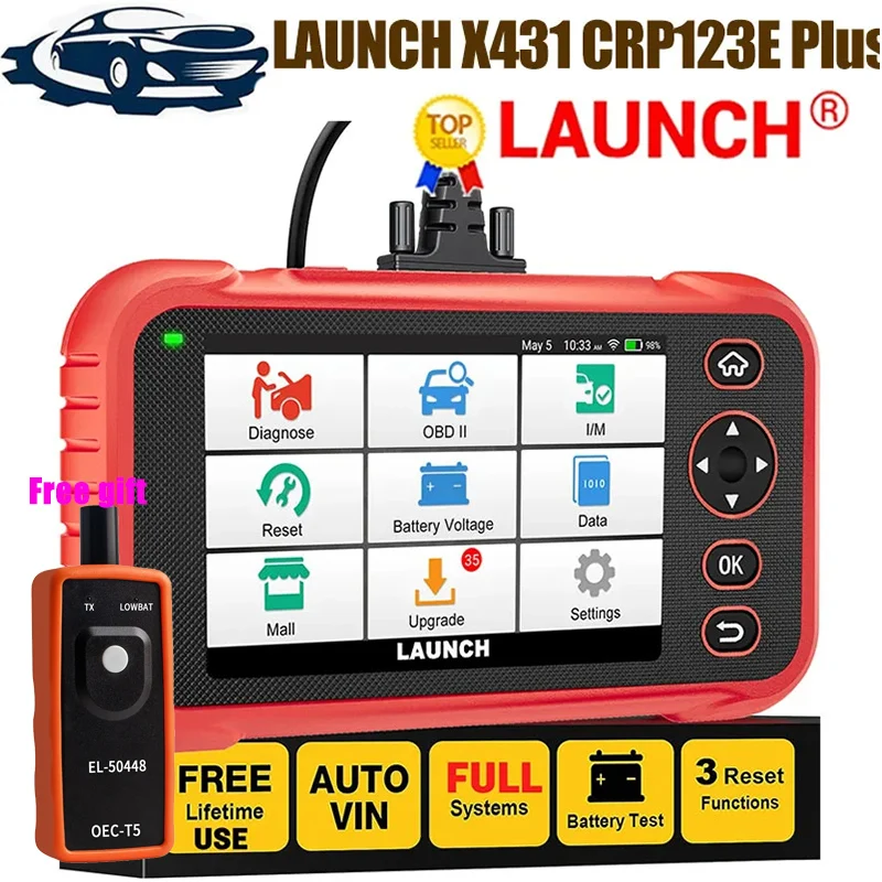 

LAUNCH X431 CRP123E PLUS Car OBD2 Diagnostic Tools Obd2 Scanner Engine ABS Airbag SRS AT Oil ETC SAS Code Reader Free Update