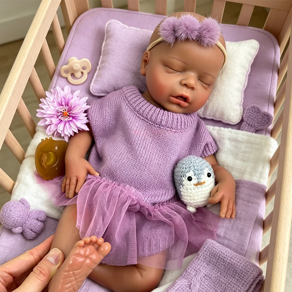18inch Adorable Silicone Reborn Baby Handmade Realistic Newborn Weighted Body Soft Touch for Learning and Fun Activities