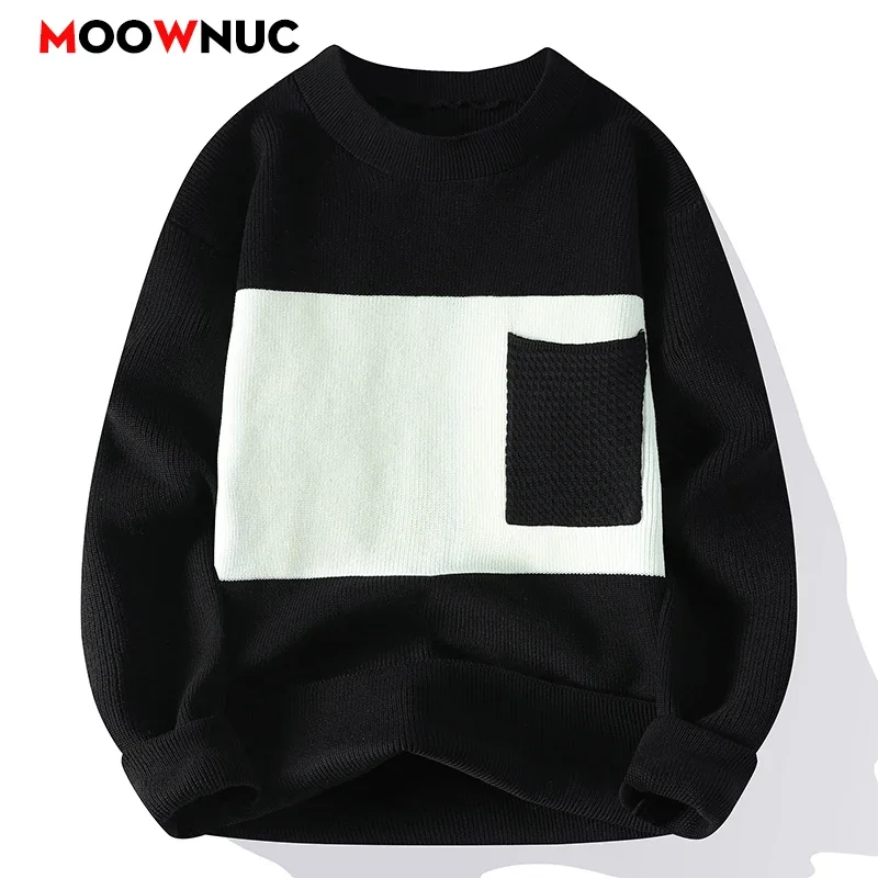 سترة للرجال ملابس للرجال قميص رجالي بلوفرات ربيعية ملابس خروج غير رسمية متماسكة موضة الخريف Hombre دافئ متين ذكر