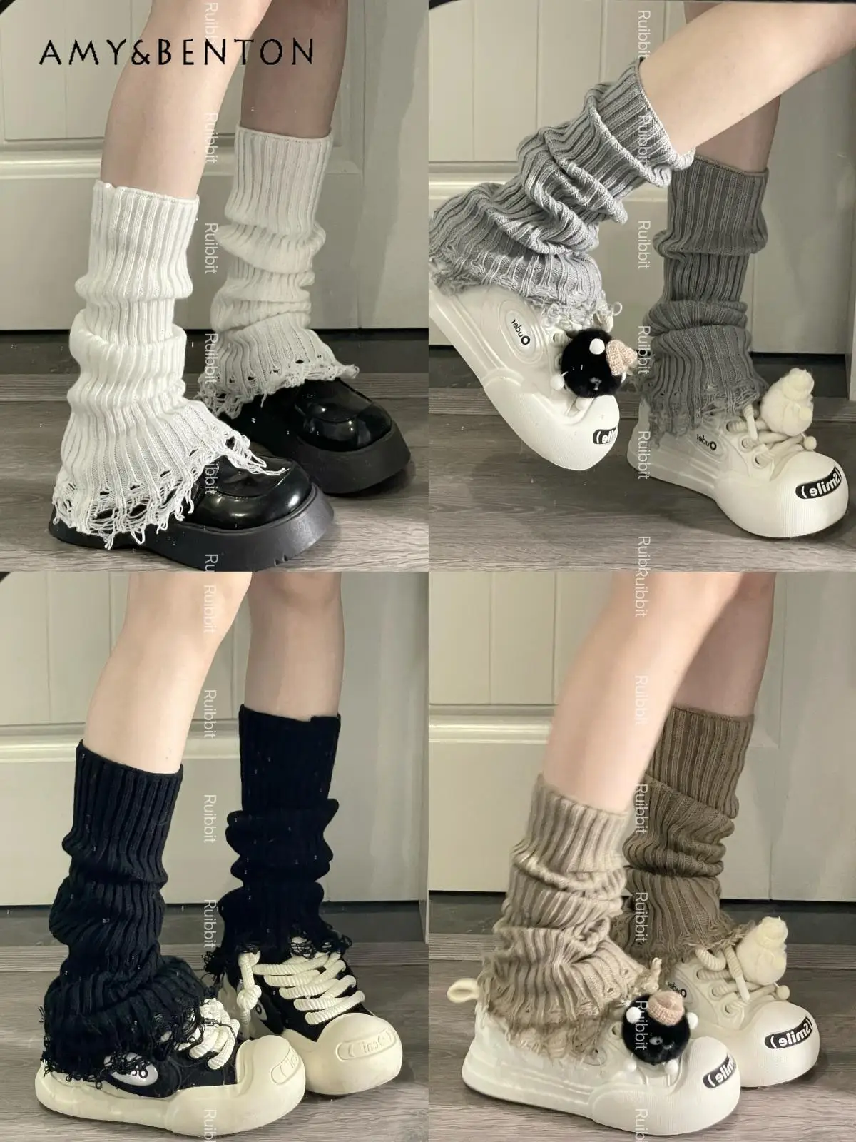 

Harajuku Gothic Hollow Out Leg Warmers Japanese Sweet Cute All-Match Knit Socks Preppy Style Subculture Tassel Thigh High Socks