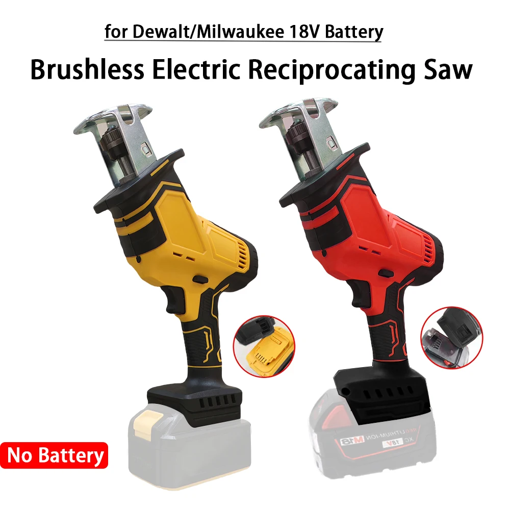 Brushless Electric Reciprocating Saw Electric Horse Knife Small Handheld Outdoor Cutting Saw Fit Dewalt/Milwaukee 18V Battery