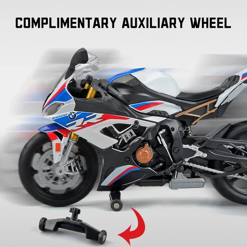 Modèle réduit de voiture BMW S1000RR en alliage moulé sous pression, échelle 1:12, véhicule de collection, idéal comme cadeau d'anniversaire pour un garçon