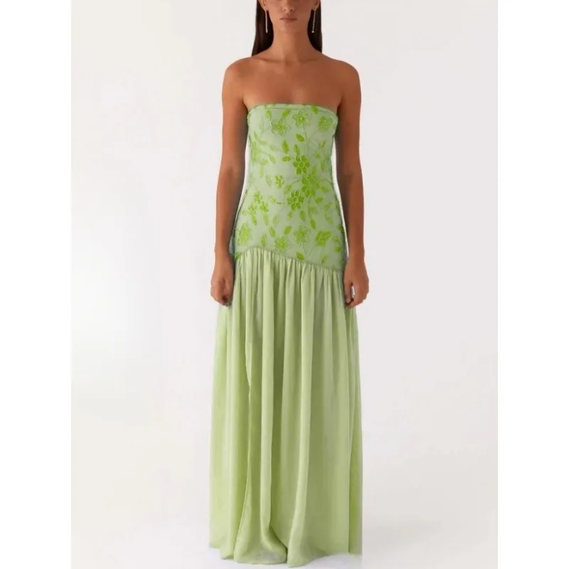 Sexy schulterfreies Schlauchkleid für Frauen mit Pailletten, Perlenkorsett, rückenfrei, Spleißen, Meerjungfrau, Cocktailkleid, Abendkleid