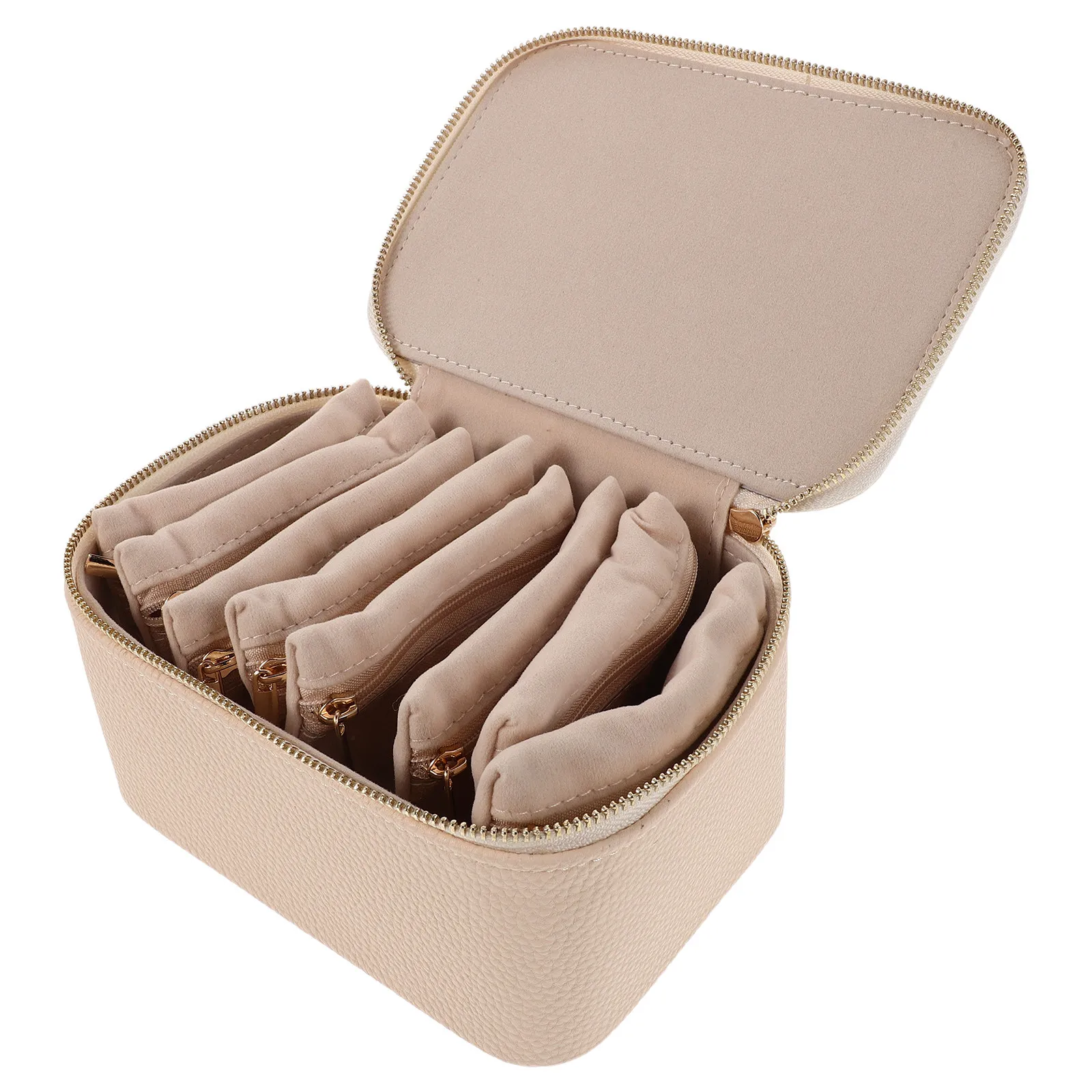 

1Set Mini Jewelry Storage Box for Girls with 8-Compartment Travel Earring Organizer Case Soft Lined Portable Jewelry Travel Case
