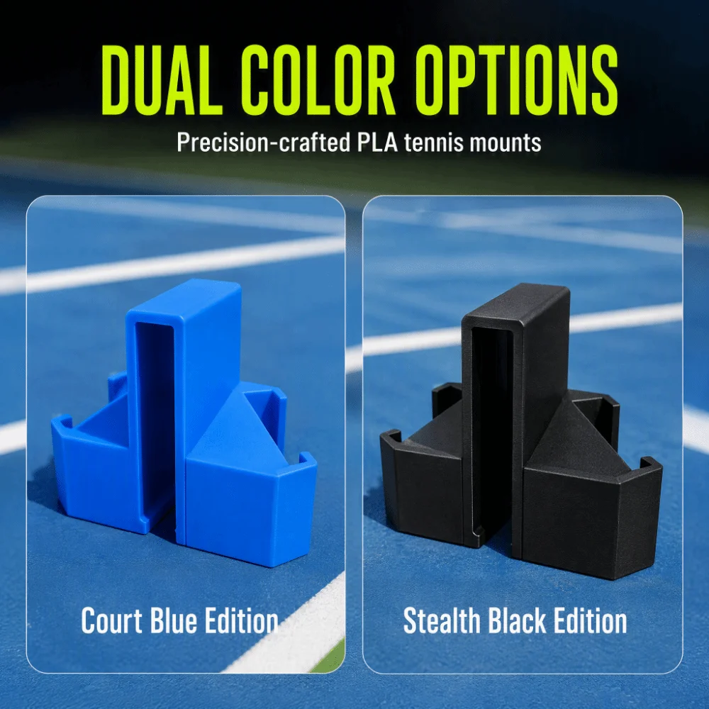 Dual Device Holder Tennis Net Camera Mount Clip On Mounting PLA Construction Tennis Phone Holder Tool Free Setup