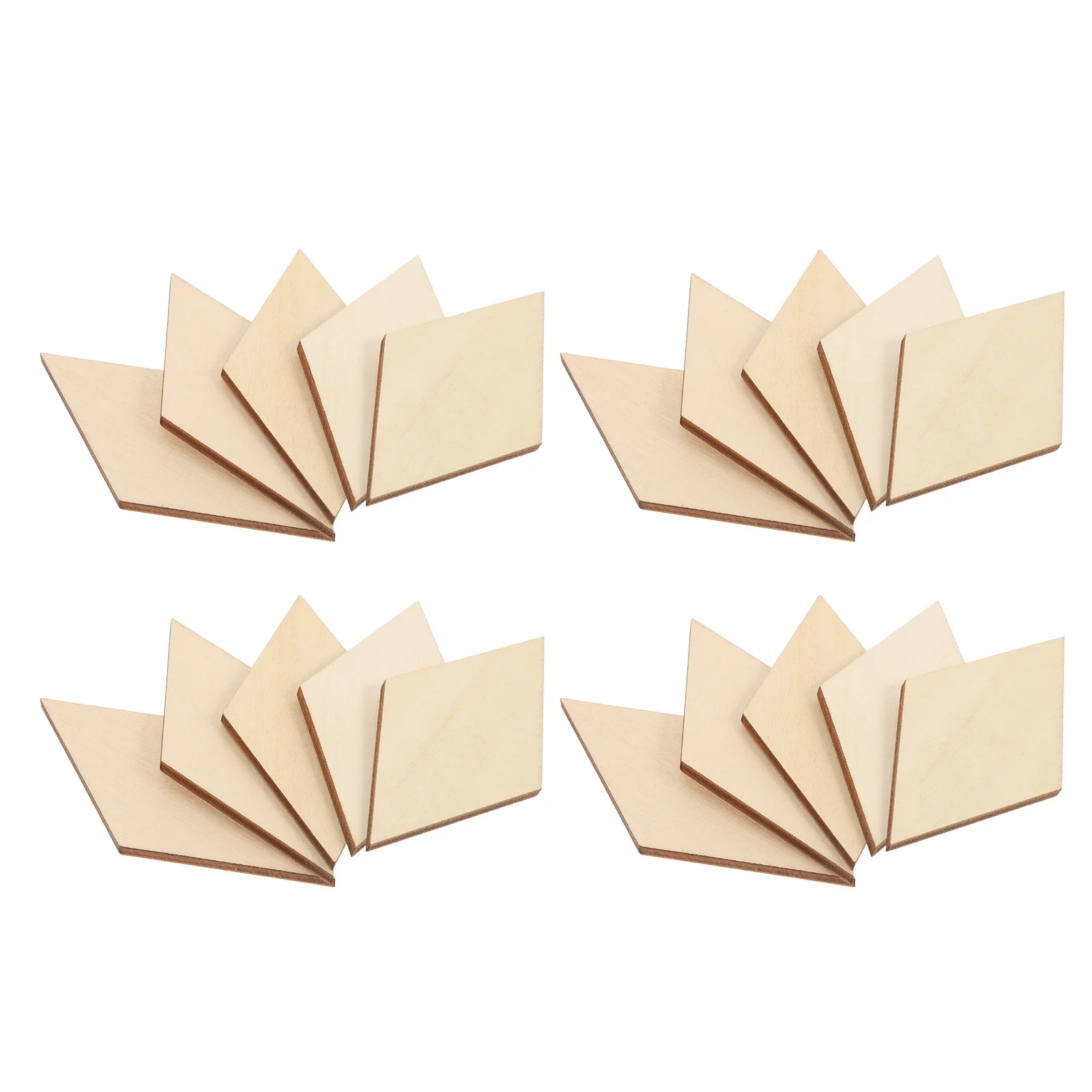 

30Pcs DIY Wooden Slices Rhombus Shape Lightweight Durable Premium Wood Home Decor Party Decorations Birthday Christmas Tree