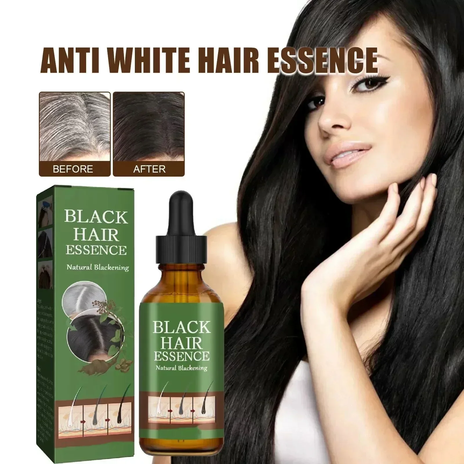 

Anti Gray Hair Serum Remedy White Darkening Products