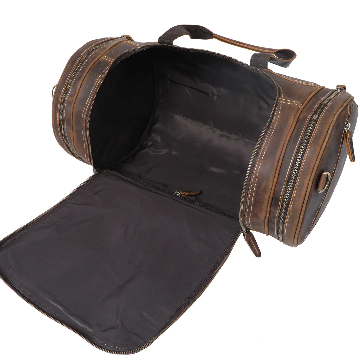 S.WORKER Vintage Vollnarbenleder-Reisetasche für Herren, Echtleder, Große Kapazität, Weekender-Reisetasche – Detail 15