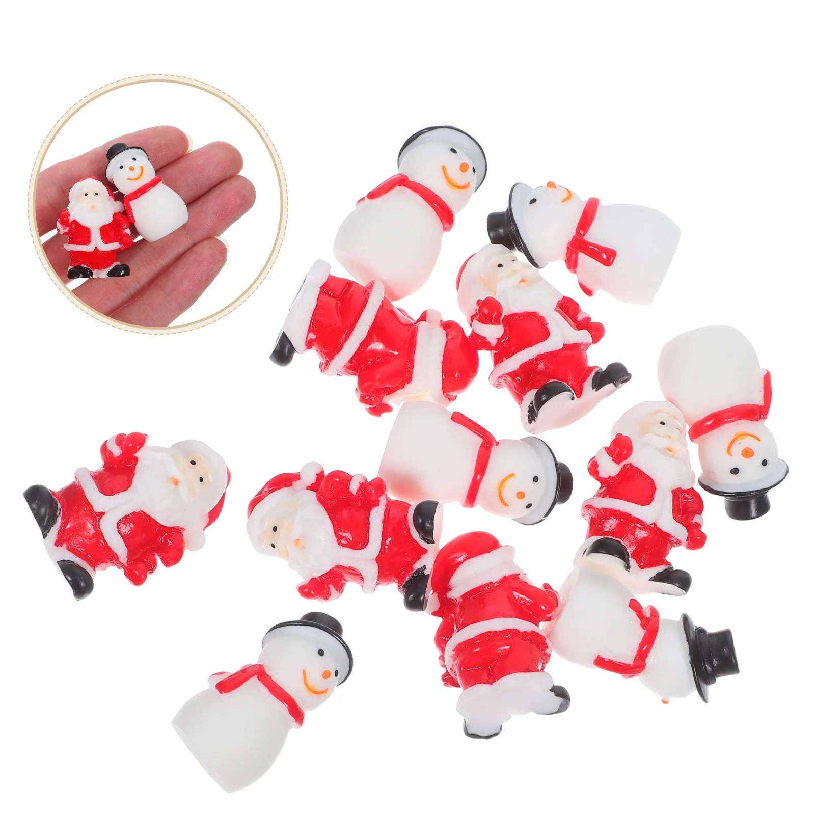 

12Pcs Resin Mini Snowman Santa Claus Christmas Micro Landscape Decorations Holiday Resin Crafts Mini Christmas Display 1.18 Inch