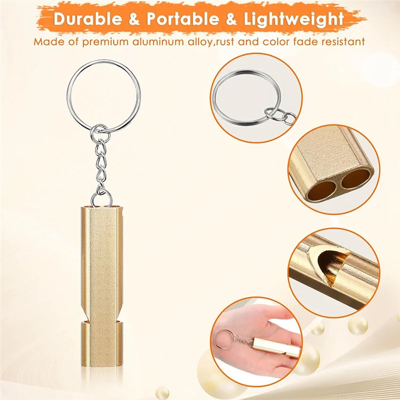 

A79E-2 "Громкий колокольчик с аварийным свистком, твердый латунный карабин для выживания, езды на велосипеде, скалолазания