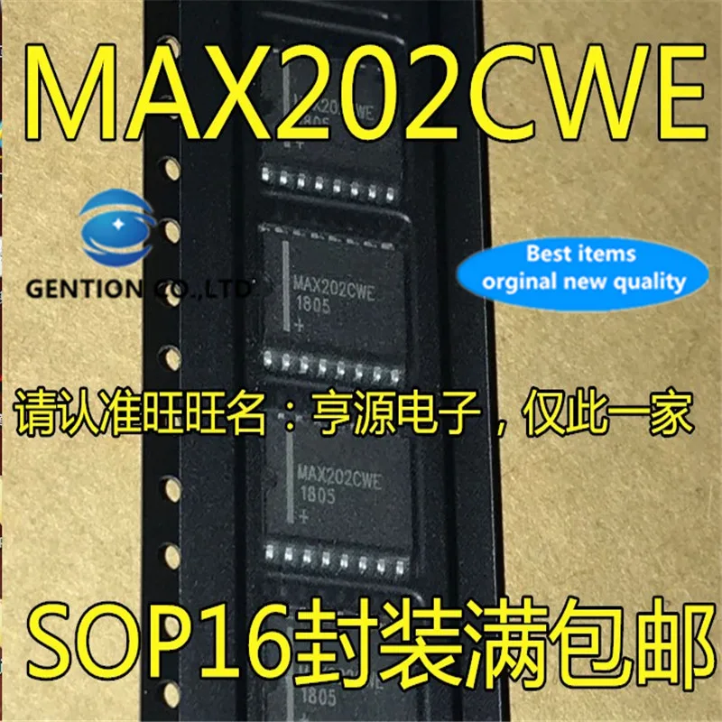 10Pcs   MAX202 MAX202CWE MAX202EWE  SOP16  in stock  100% new and original