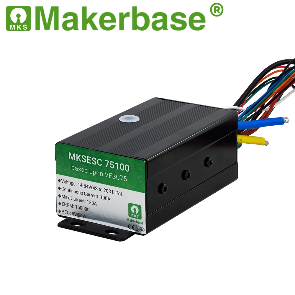 Imagem -04 - Makerbase Vesc 75100 75v 100a Baseado em Benjamin Vesc6 Highpower para Controlador Elétrico de Skate Scooter Ebike