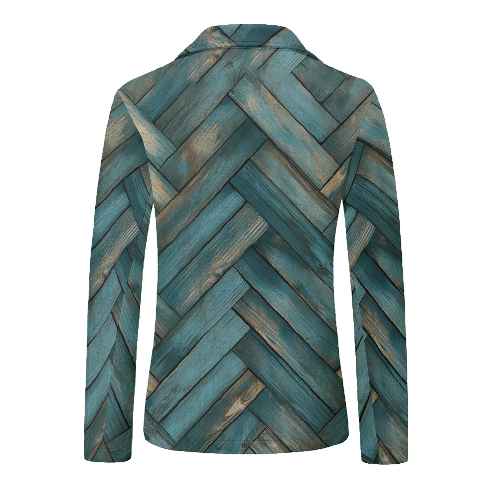 Men's Blazer Geometry Printed Pattern Slim Fit Jackets One Button Trendy Lightweight Sport Coats Casual Colorful Wedding Suits