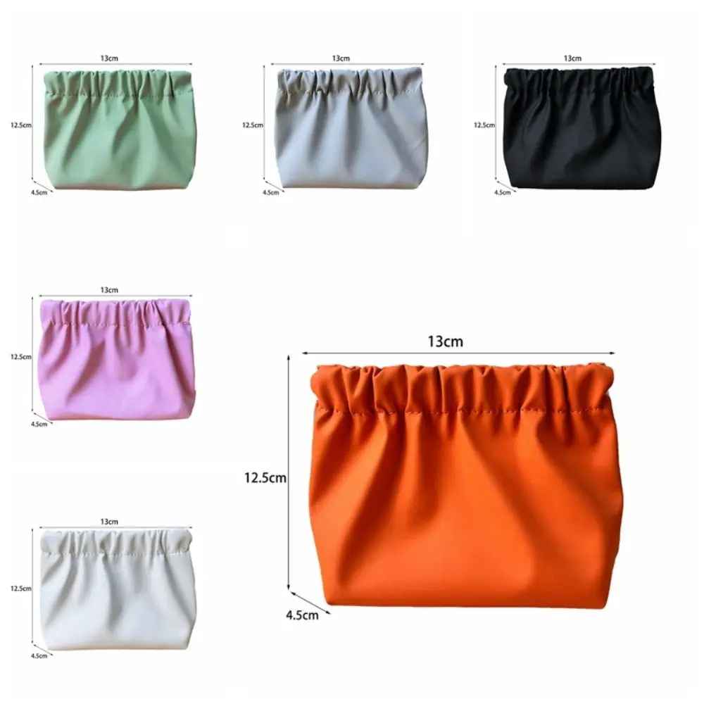 Portable Korean Style Leaf Spring Bag Solid Color Self-closing Small Item Bags Mini Cosmetic Bag Cosmetic Bag Travel