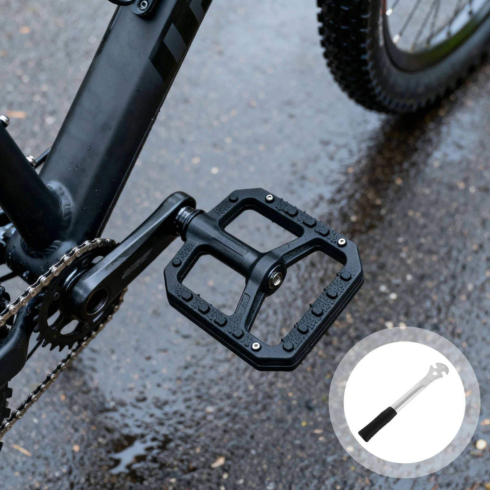 

Extended Reach Bike Pedal Wrench for Efficient Pedal Installation and Removal - Heavy Duty Steel Bicycle Adjustment Tool