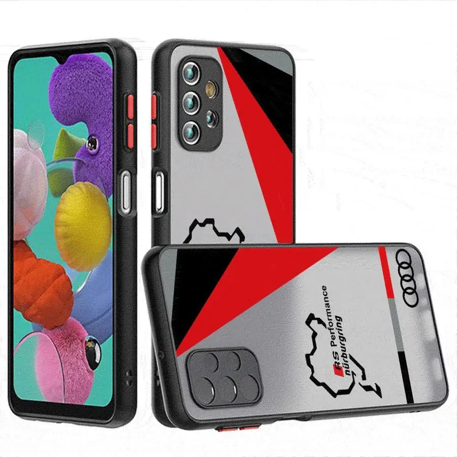 A-Audi Art Logo Case for Samsung Galaxy A55 A72 A12 A13 A14 A32 A34 A24 A54 A33 A73 5G A35 A52 A53 A15 A22 A23 A25 Cover Shell