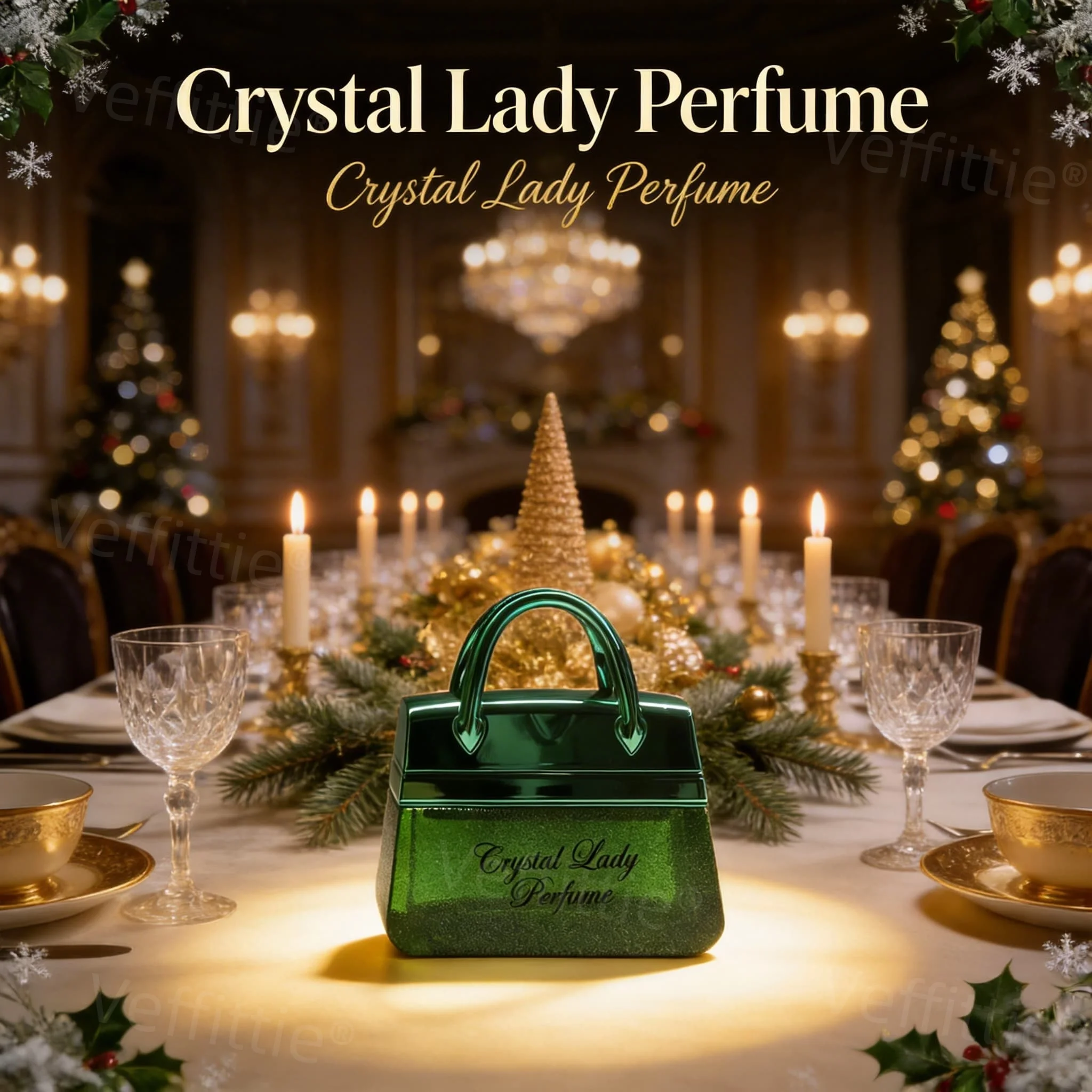 

Romantic Wedding Floral-Woody Allure Eau De Parfum, 50ml Green Handbag Bottle, Bridal Events Wear Captivating Rose-Peony Essence