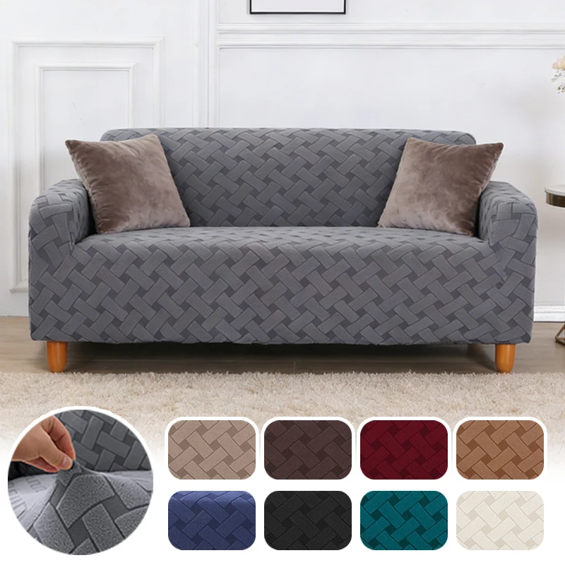 

Stretch Jacquard Sofa Cover 1/2/3/4 Seater Elastic Washable Pet Friendly Anti-Slip Furniture Protector for Living Room Decor